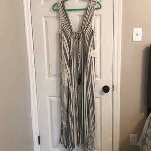 Vici Black and White Striped Maxi